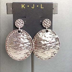 Kenneth Jay Lane KJL HUGE Hammered Disc Earrings